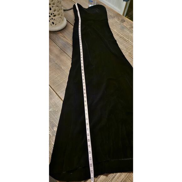 VTG 80s Victor Costa Gown Small 8 Black Velvet Strapless Sweetheart Maxi Dress - Picture 15 of 16